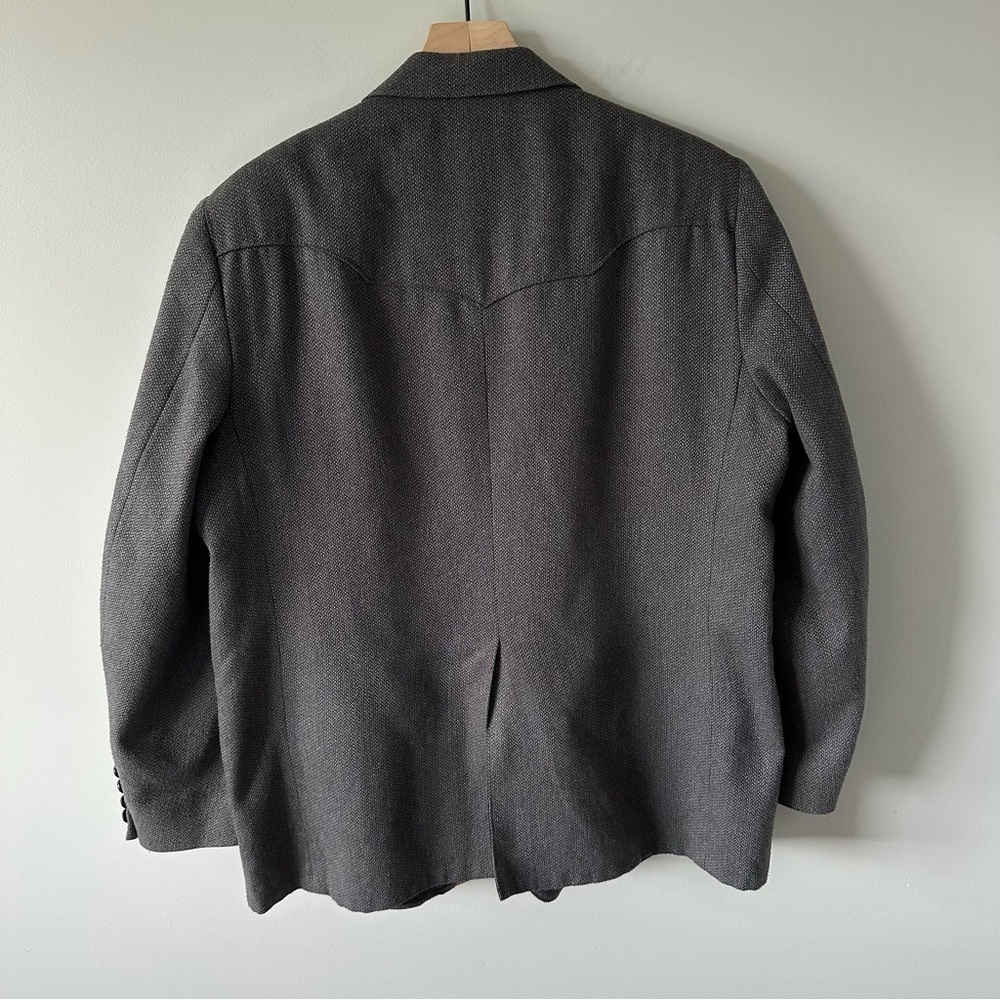 Vintage Grand Entry Western Sport Coat  jacket Men size 48R Grey Pointed Pockets - Picture 4 of 16